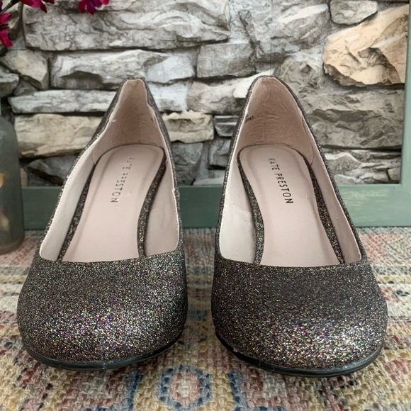 #12 Kate Preston Dorothy Sparkly Rainbow Glitter Kitten Heels Shoes Size 8 Box - Picture 4 of 7